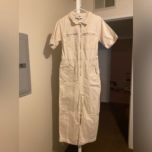 Hunter & Brown Beige Zip-Up Jumpsuit